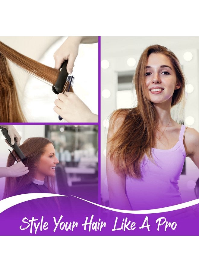 HerStyler Straightening Comb For Hair Flat Iron Comb For Great Tresses Hair Straightener Comb With A Grip Keratin Comb For Knotty Hair Hot Iron Comb To Smooth Hair Trendy Set Of 2 Purple - Image 3
