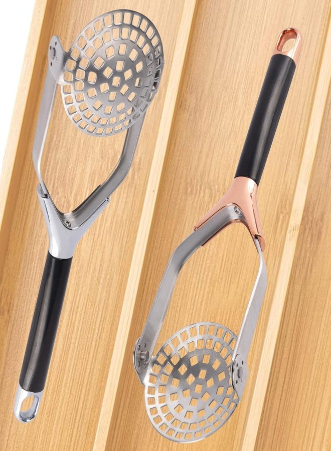 Obsoorth Mashed Potato Masher Stainless Steel Foldable Non Stick 12 Inch Long Handle Heavy Duty Smasher Kitchen Tool,Potato Masher and Peeler for Avocado, Bean, Baby Food, Silver - Image 4