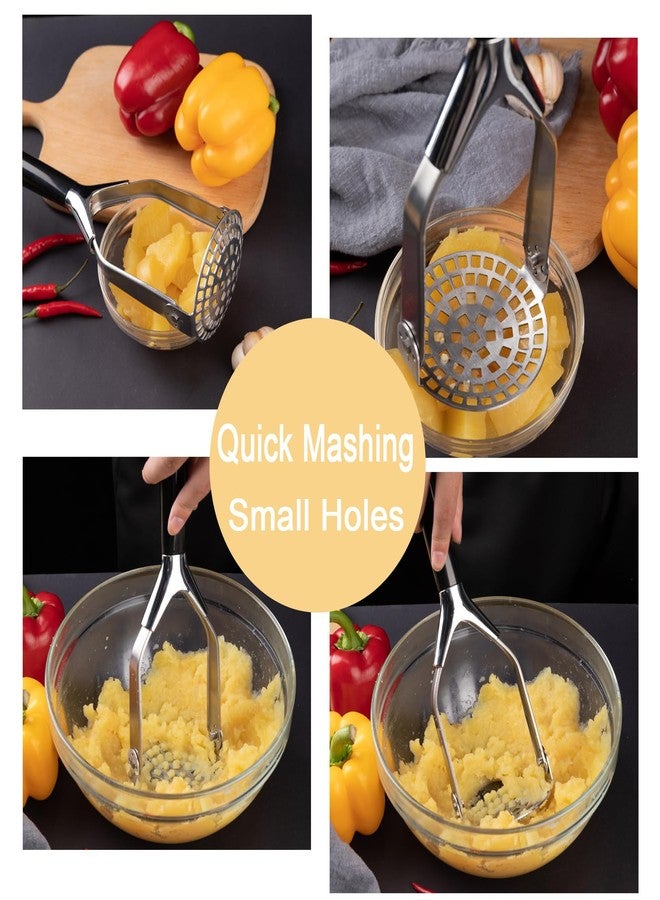 Obsoorth Mashed Potato Masher Stainless Steel Foldable Non Stick 12 Inch Long Handle Heavy Duty Smasher Kitchen Tool,Potato Masher and Peeler for Avocado, Bean, Baby Food, Silver - Image 5