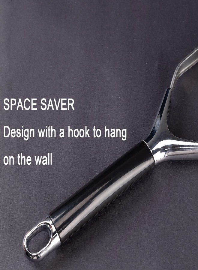 Obsoorth Mashed Potato Masher Stainless Steel Foldable Non Stick 12 Inch Long Handle Heavy Duty Smasher Kitchen Tool,Potato Masher and Peeler for Avocado, Bean, Baby Food, Silver - Image 3