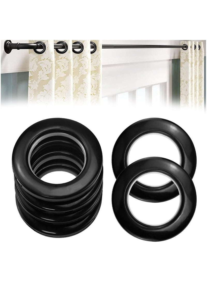 AL WADI FURNITURE AWF Al Wadi Furniture Pack of 20 Black Curtain Grommets Round Plastic Curtain Eyelet Rings with nano-scale silencer ring, DIY Rings for Window Curtain, Shower Curtain, Locker Room Door Curtain  - Image 1