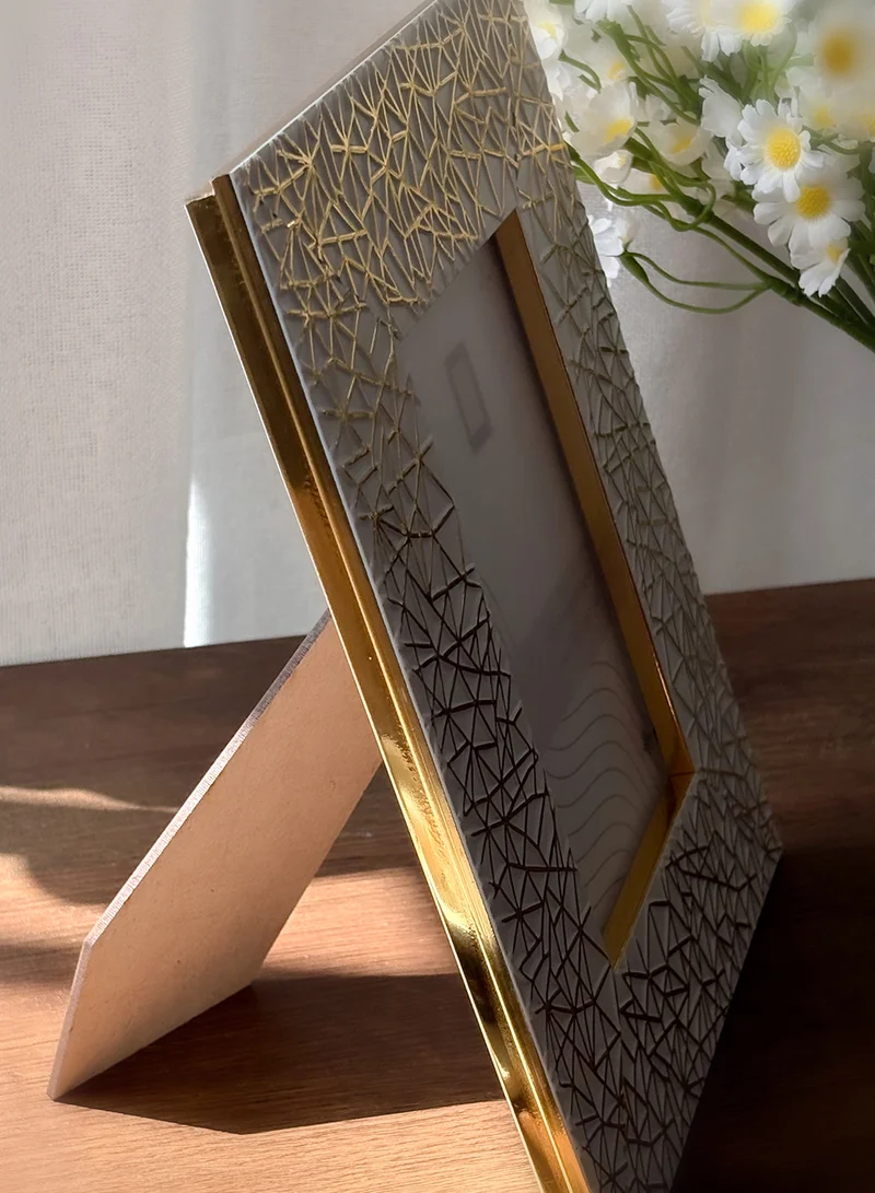 LOWHA Ornate Tabletop Picture Photo Frame with MDF Backing Includes Built-in Stand and Acrylic Front