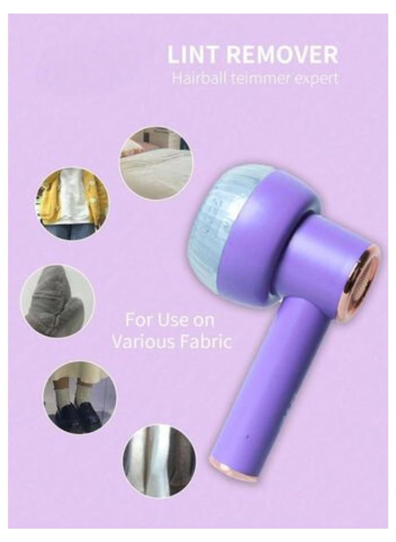 Rechargeable Lint Remover Fabric Shaver Effectively and Quickly Remove Fuzz for Clothes, Sweater, Couch, Sofa, Blanket, Curtain, Wool, Purple