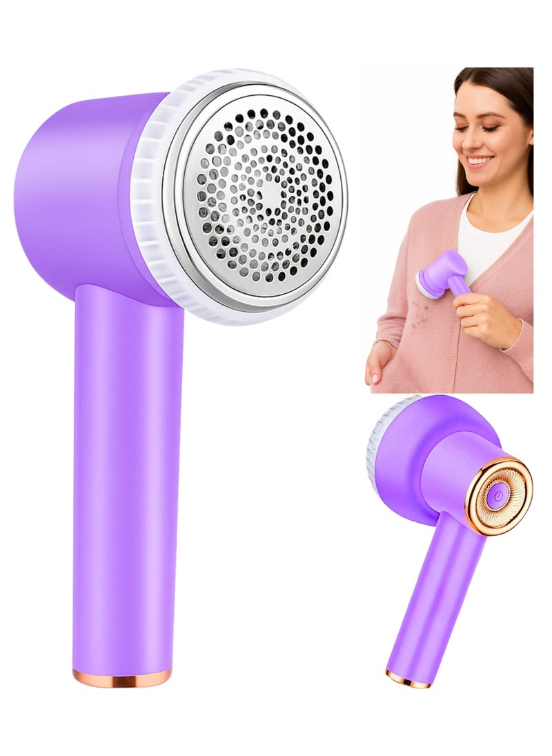 Rechargeable Lint Remover Fabric Shaver Effectively and Quickly Remove Fuzz for Clothes, Sweater, Couch, Sofa, Blanket, Curtain, Wool, Purple