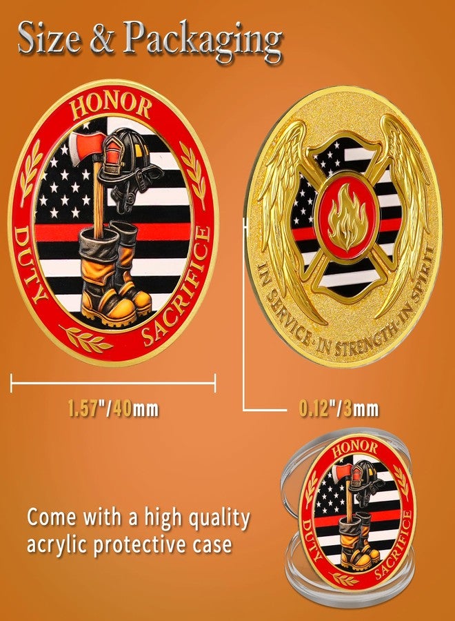 ASmileIndeep Firefighter Challenge Coin - First Responder Fireman Coins - Firefighter Helmet & Axe Commemorative Coin - Honor Fire Department Rescue Prayer Coin Appreciation Fireman Gifts - Image 5