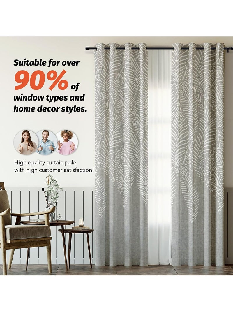 XiuWoo Adjustable Stainless Steel Metal Shower Curtain Rod, Tension Spring Shower Curtain Rod, Tension Telescopic Curtain Pole, Clothes Rail  - Image 3