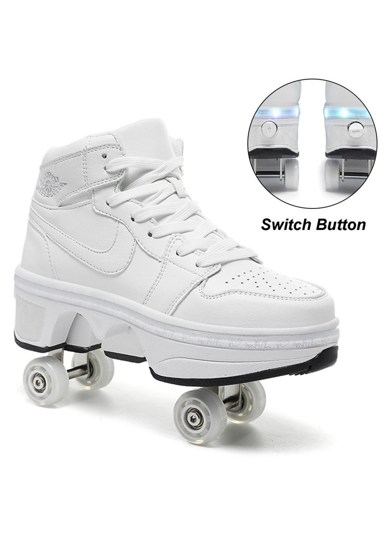 OVERS 4 Wheel Deforming Shoes with Rechargeable LED Flash Skates Shoes for Unisex,Luminous Hidden Wheel Shoes for Kids Men and Women - Image 5