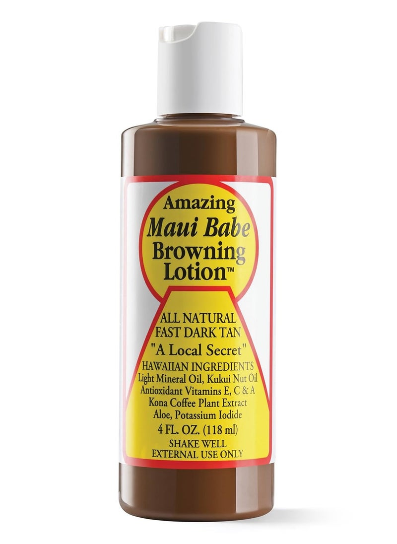 Maui Babe Maui Babe Browning Lotion - Natural Hawaiian Tan Accelerator with Vitamins & Antioxidants - Moisturizing Formula for All Skin Types - Made in USA - 4 fl oz  - Image 1