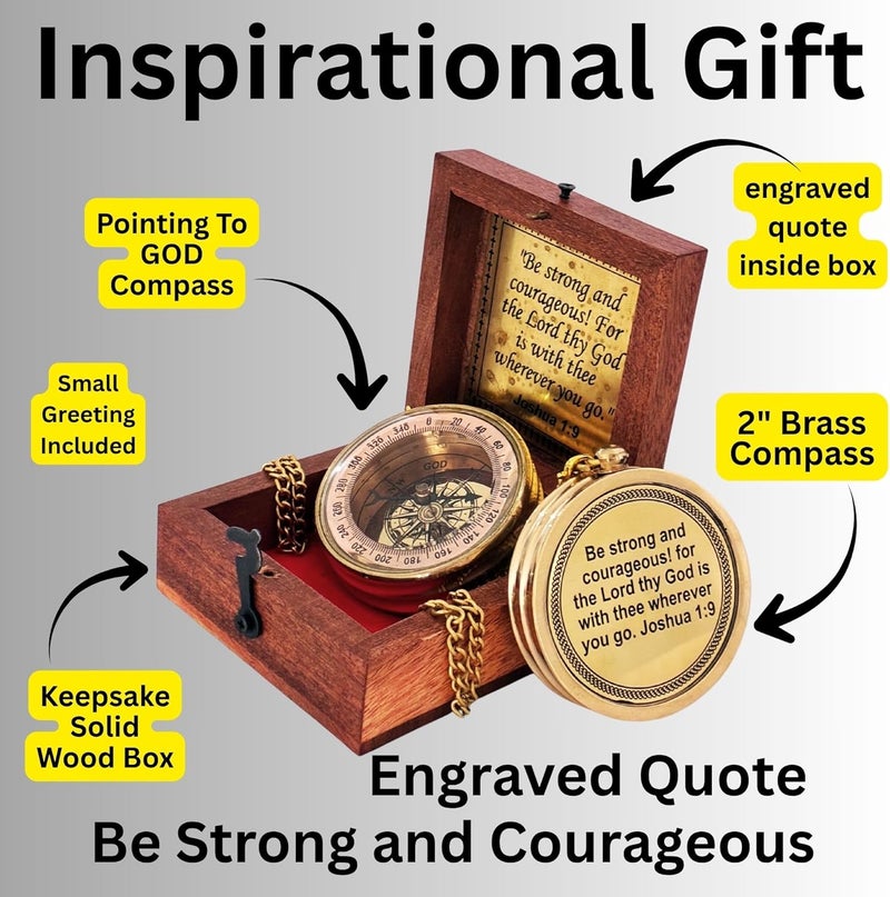 ALADEAN Inspirational Gift Compass - God My Lord Guide Me - Uplifting Baptism Gift, Graduation Gift, Birthday, Confirmation Gift for Men Women Boys Girls Teenage Kids - Image 2