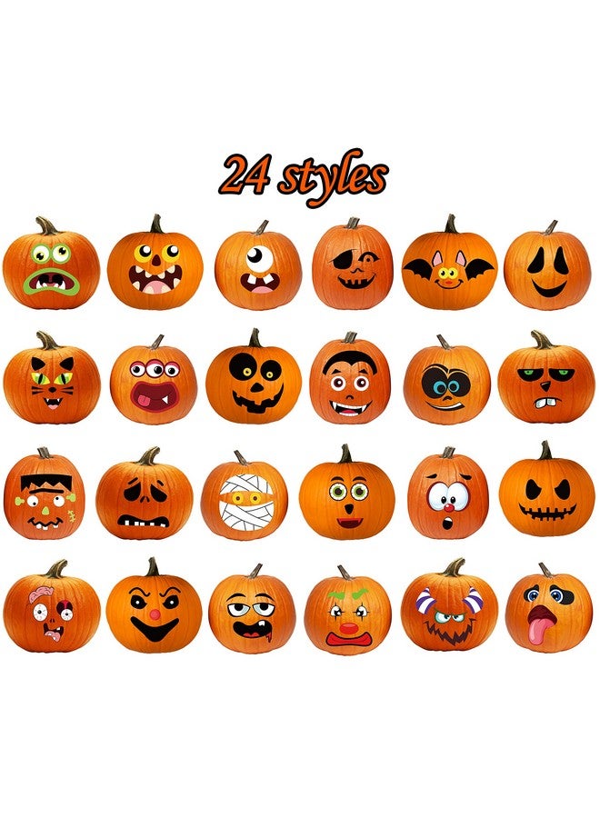 jollylife 72 Expressions Pumpkin Decorating Stickers Kit Halloween Crafts for Kids - Make Your Own Jack-O-Lantern Face Decals Party Decorations - Image 3
