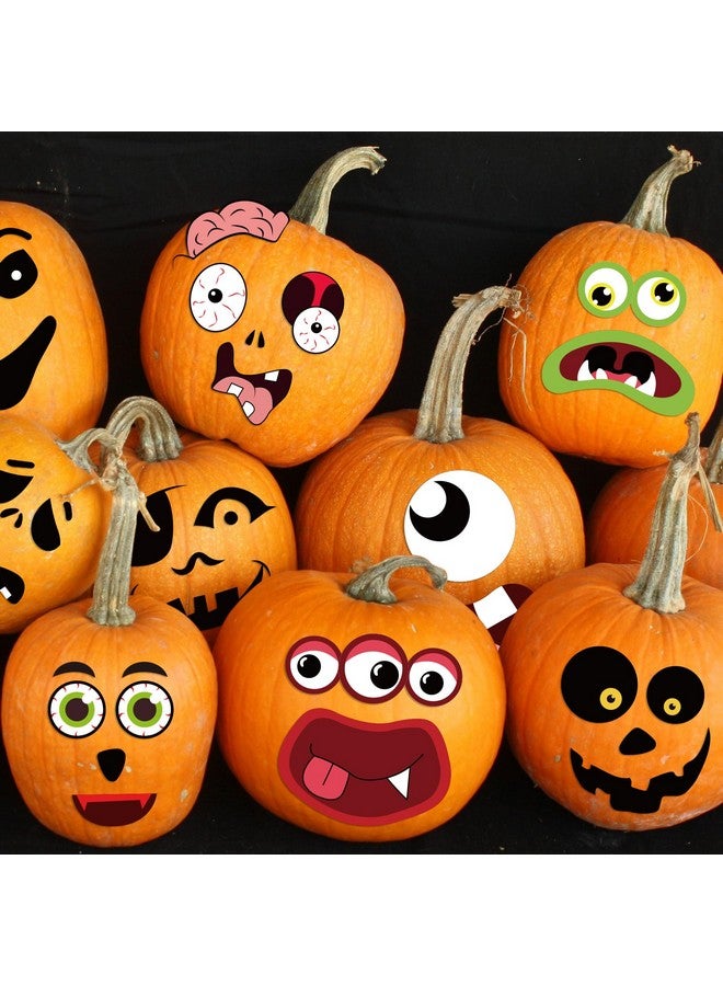 jollylife 72 Expressions Pumpkin Decorating Stickers Kit Halloween Crafts for Kids - Make Your Own Jack-O-Lantern Face Decals Party Decorations - Image 5
