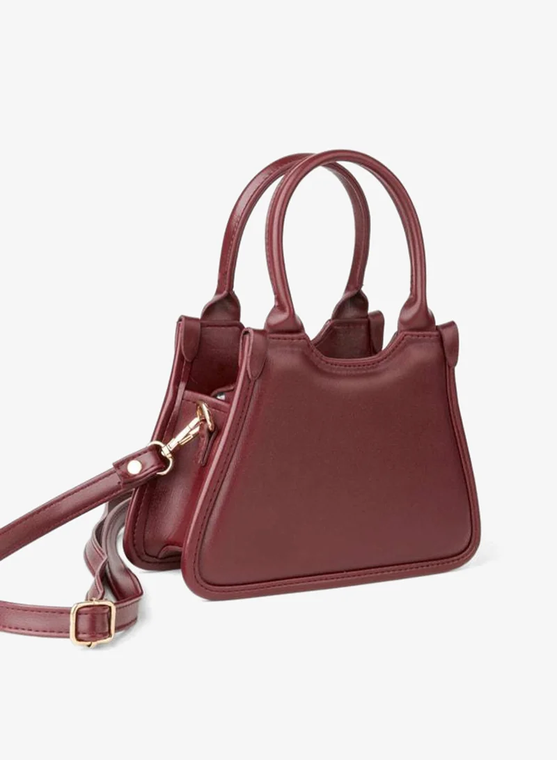 Women's Sakura Burgundy Zipper Closure Small Size Shoulder Hand and Arm Bag.