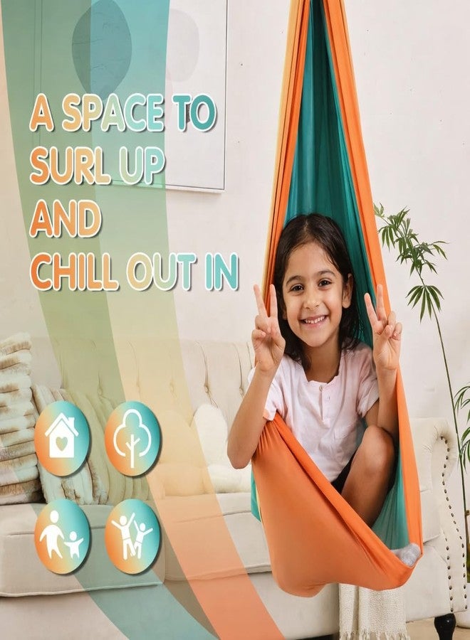 Kartfury Sensory Swing for Kids & Adults | Double Layered Therapy Swing for Autism & ADHD | Indoor & Outdoor | 300 lbs Capacity | 280×150 cm (Green) - Image 4