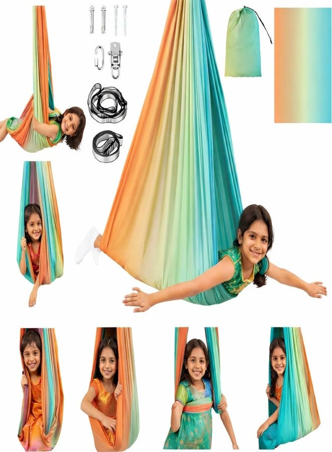 Kartfury Sensory Swing for Kids & Adults | Double Layered Therapy Swing for Autism & ADHD | Indoor & Outdoor | 300 lbs Capacity | 280×150 cm (Green) - Image 1