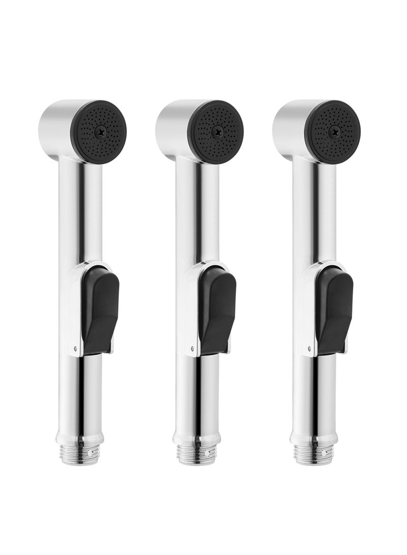 BMB tools UV Bidet Sprayer with Holder Set of 3 -Silver- Adjustable Pressure Handheld Bidet Spray with Wall Holder - Easy Installation for Bathroom Hygiene Personal Care Cleaning Washing and Watering  - Image 1