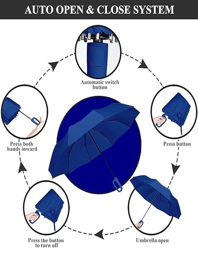 ROMILAS UV Umbrella with Novelty Carabiner Handle, Travel Umbrellas for Rain and Sun Windproof Compact, Automatic Open Close, 8 Ribs, Portable Umbrella for Men and Women (Navyblue) - Image 5