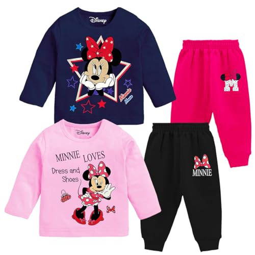 Kuchipoo © Disney Baby Girl Regular Fit Cotton T-Shirts and Pyjamas Set (KUC-PSUT-148, 18-24 Months, Multi-Colored) - Image 1