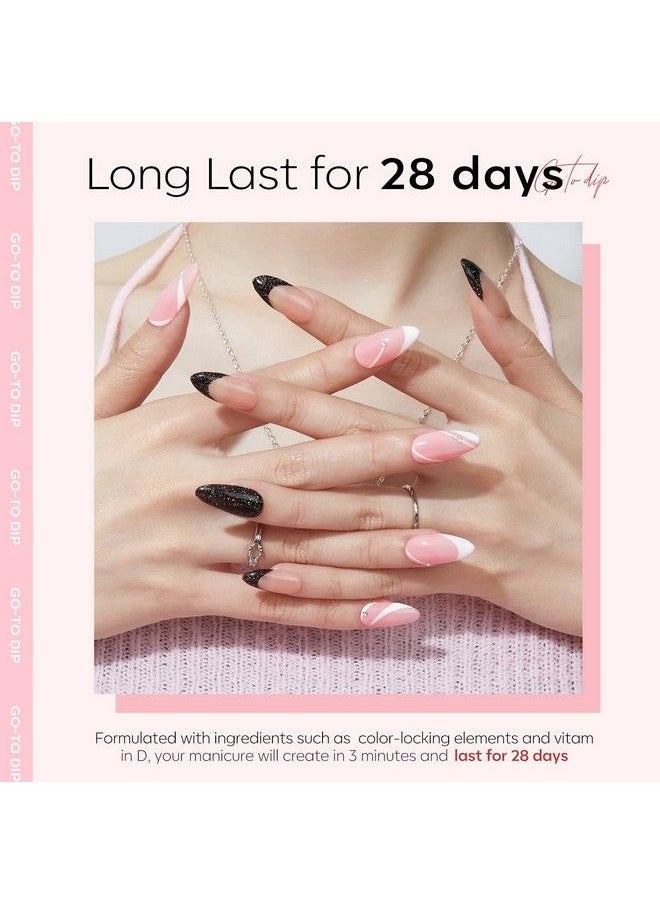 modelones - 22 Pcs Dip Powder Nail Kit Starter 6 Colors Nude Clear Black Pink Dipping Powder Essential Liquid Set With Base Top Coat Activator French Manicure Set For Beginner Starter All In One Kit Diy At Home - Image 1
