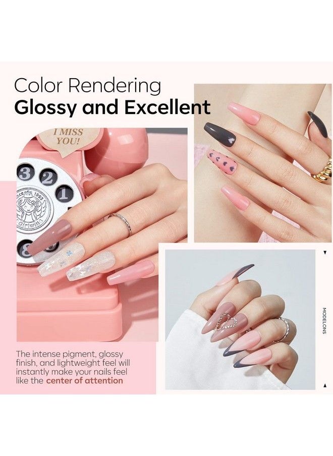 modelones - 22 Pcs Dip Powder Nail Kit Starter 6 Colors Nude Clear Black Pink Dipping Powder Essential Liquid Set With Base Top Coat Activator French Manicure Set For Beginner Starter All In One Kit Diy At Home - Image 1