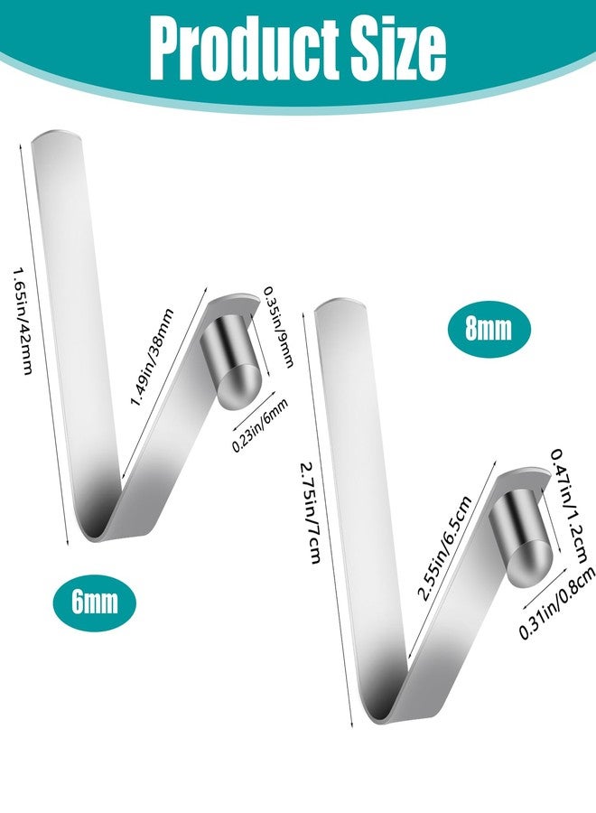 Sliverdew 12 Pieces Tent Pole Clips Tent Pole Push Button Spring Clip Stainless Steel Kayak Spring Snap Tube Locking Pin Clips for Kayak Paddle Camping Tent Pole 8mm - Image 2