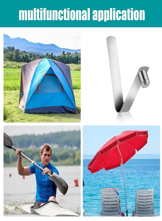 Sliverdew 12 Pieces Tent Pole Clips Tent Pole Push Button Spring Clip Stainless Steel Kayak Spring Snap Tube Locking Pin Clips for Kayak Paddle Camping Tent Pole 8mm - Image 4