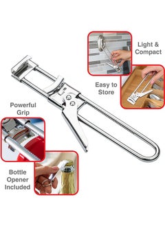 Generic Stainless Steel Jar Opener for Weak Hands with Keychain Bottle Cap Opener, Easy Jar Opener for Seniors with Arthritis Kids Jar Openers, Jar Gripper Tight Lid Opener and Bottle Opener Kitchen Gadgets  - Image 2
