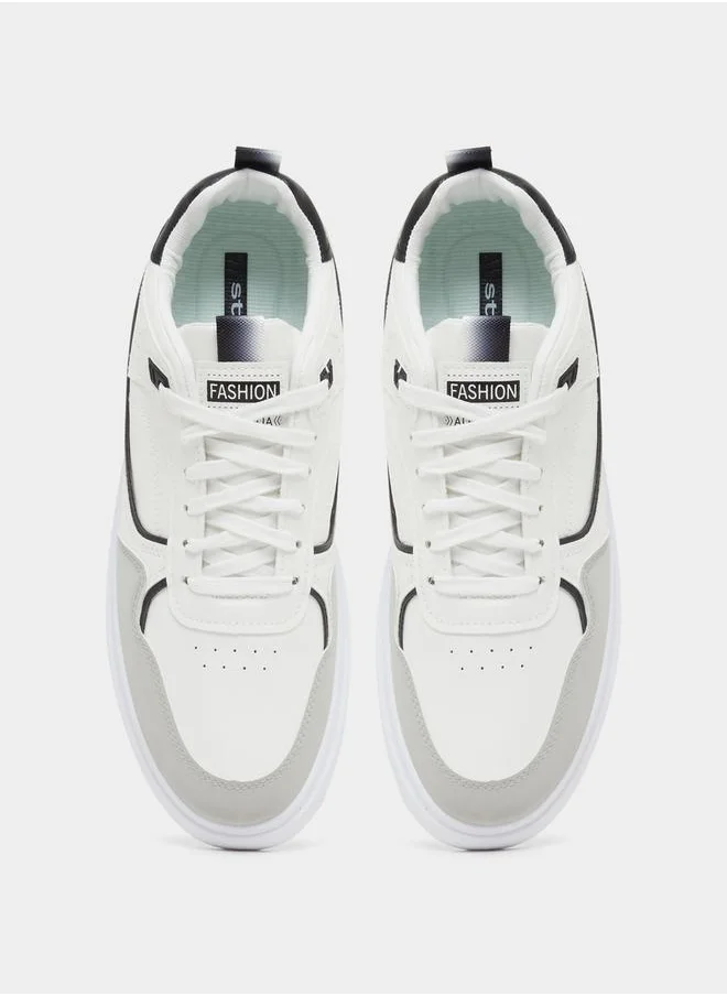 Styli Colorblock Platform Sole Lace Up Sneakers