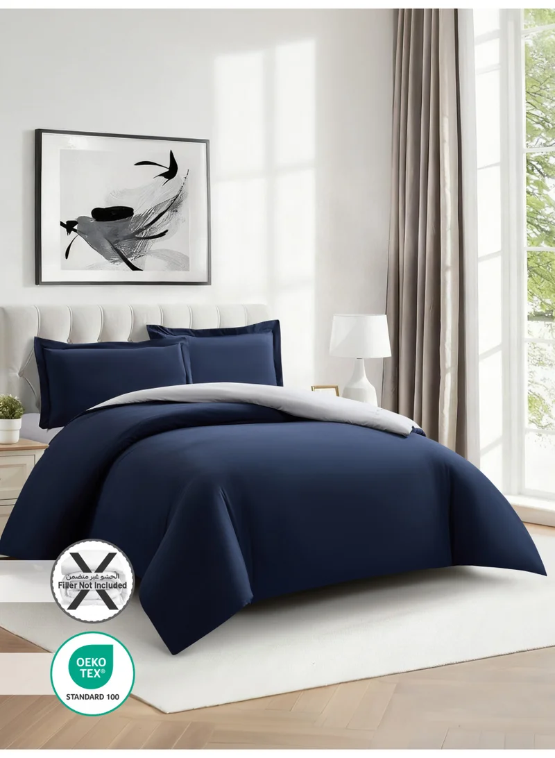 Donetella QUEEN (150x200 cm) Solid Duvet Cover Set, Fits 150 × 200 cm Bed, Queen Size 4-Piece Set, Brushed Microfiber Without Filler  | Best Price UAE