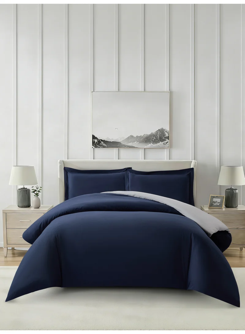 Solid Duvet Cover Set, Fits 150 × 200 cm Bed, Queen Size 4-Piece Set, Brushed Microfiber Without Filler