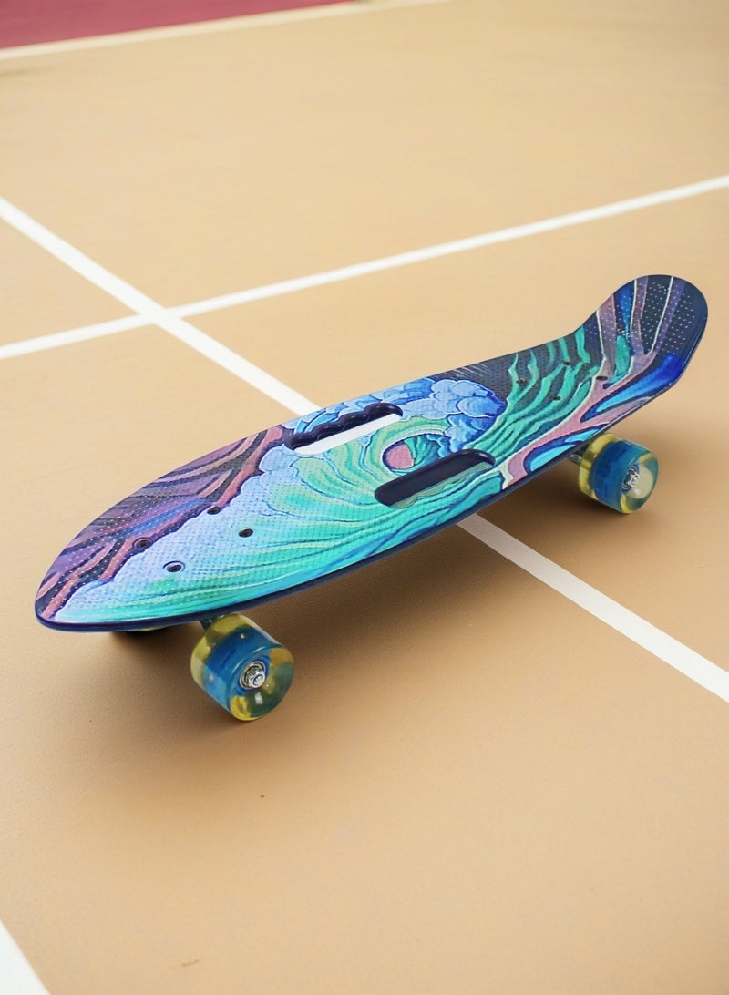 إيزي فيتشور لوح تزلج كامل للأطفال من EASY FUTURE - لوح Penny Board Cruiser قصير للأطفال من سن 6 إلى 12 عامًا، والمراهقين والمبتدئين الذين يتعلمون التزلج - Image 1