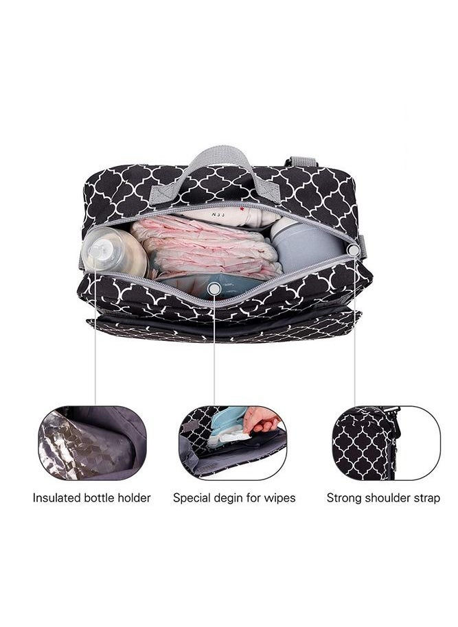 ABOUTBABY - Baby Diaper Bag Stroller Bag for Diapers Wipes and Toys Black - Image 1