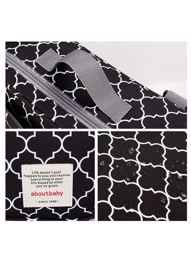 ABOUTBABY - Baby Diaper Bag Stroller Bag for Diapers Wipes and Toys Black - Image 1
