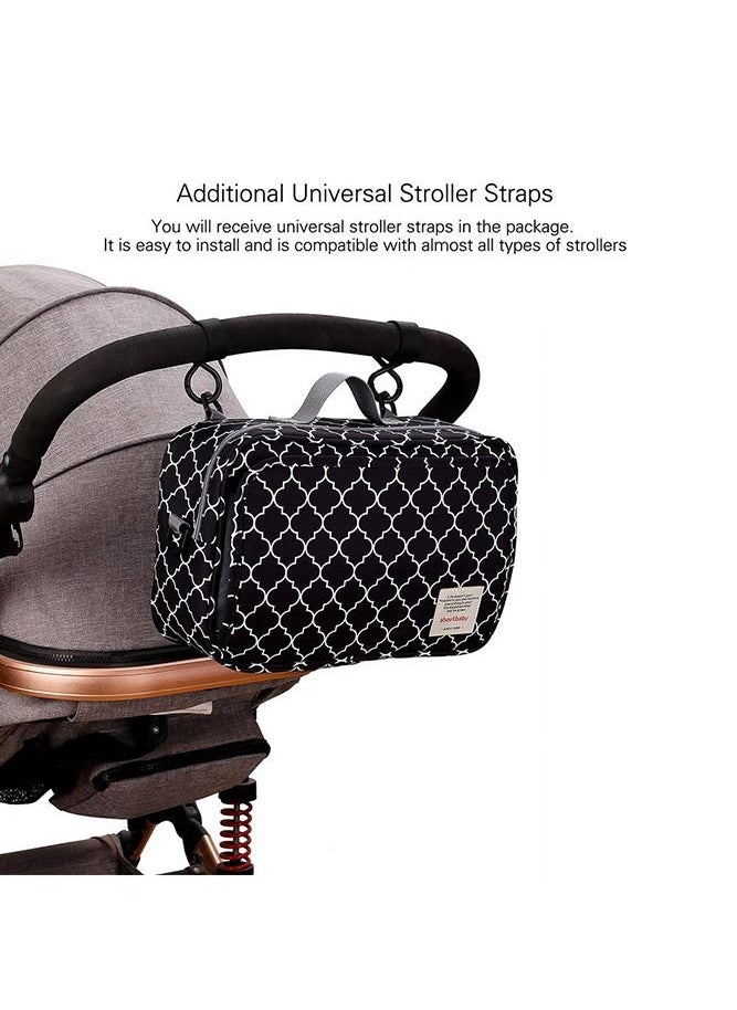 ABOUTBABY - Baby Diaper Bag Stroller Bag for Diapers Wipes and Toys Black - Image 1