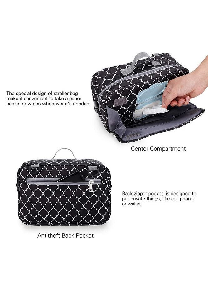 ABOUTBABY - Baby Diaper Bag Stroller Bag for Diapers Wipes and Toys Black - Image 1