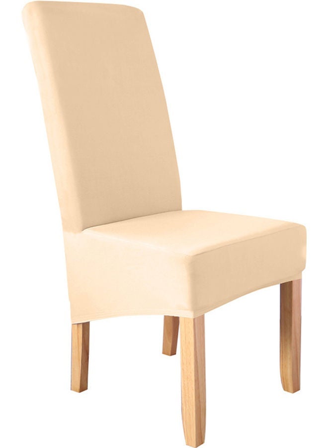 NIBEMINENT 4-Piece Solid Chair Cover Champagne - Image 2