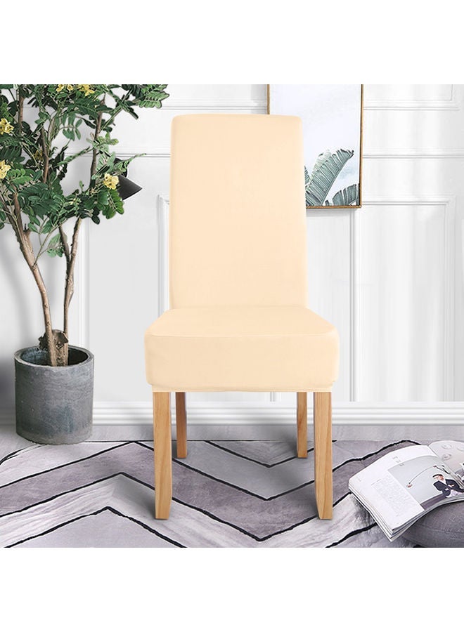 NIBEMINENT 4-Piece Solid Chair Cover Champagne - Image 5