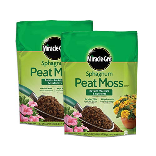 Miracle-Gro Sphagnum Peat Moss - Enriched with Plant Food, Add to Potting Mix and Native Soil, 8 qt. (2-Pack) - Image 1
