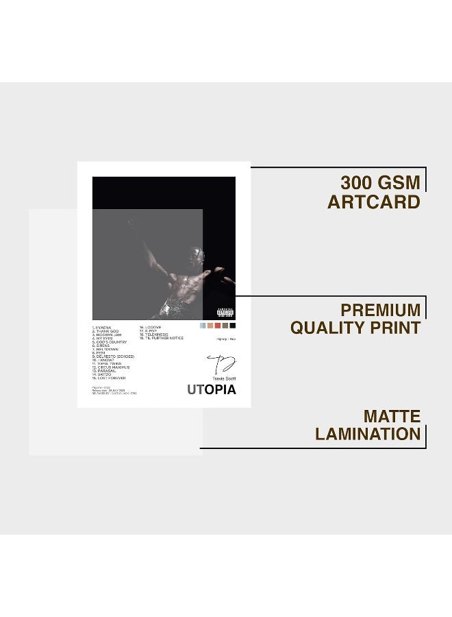 CodersParadise Coder Paradise Travis Scott Wall Poster Frames | 8x12 inch (A4 Size) | Hanging Wall Artwork Frames For Home Bedroom, Living Room and Walls Aesthetics | Framed Artworks - Image 4