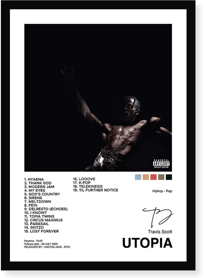 CodersParadise Coder Paradise Travis Scott Wall Poster Frames | 8x12 inch (A4 Size) | Hanging Wall Artwork Frames For Home Bedroom, Living Room and Walls Aesthetics | Framed Artworks - Image 1