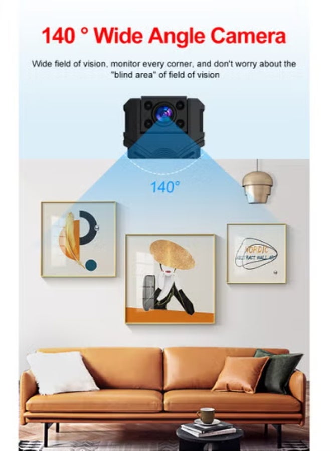 جولف لينك كاميرا مراقبة GULFLINK 1080P WIFI قابلة للدوران 180 درجة ومسجل فيديو صغير - Image 5
