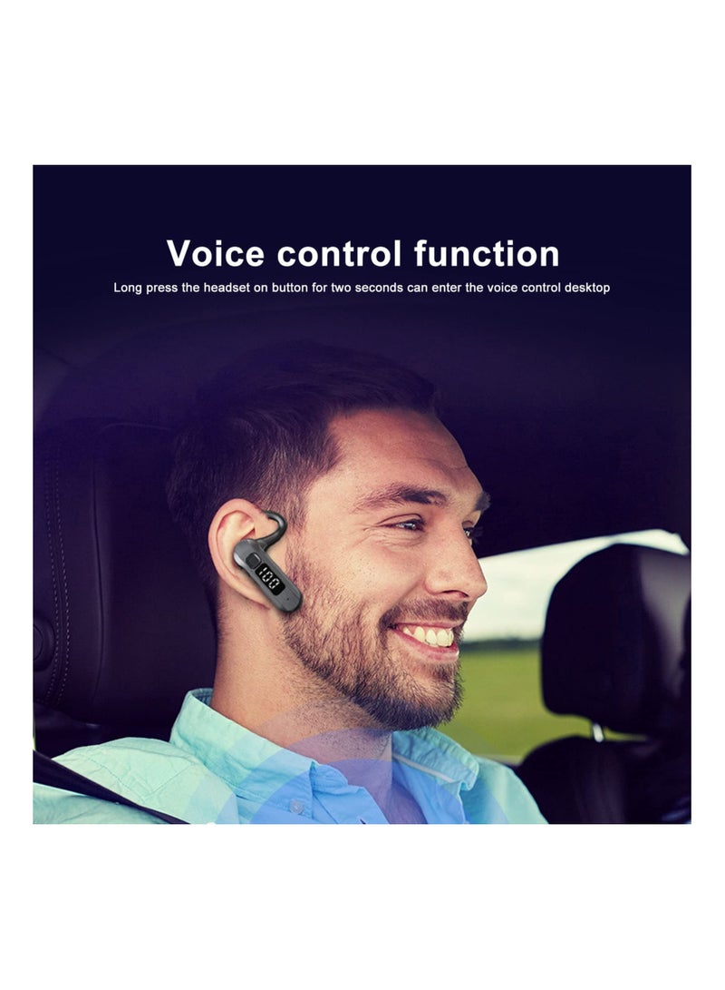 Zikra Suntown Single Ear Bone Conduction Headset Bluetooth 5.2, Open Ear Wireless Earphones Waterproof with LED Power Display Microphone, Type C Charging, for Driving Business Sport (Black) - Image 5