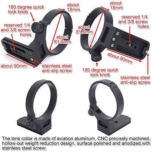 iShoot Lens Tripod Mount Ring for Tamron 100-400mm f/4.5-6.3 Di VC USD(A035) Lens, Lens Collar Support Bracket-Bottom is ARCA Fit Quick Release Plate Compatible with Tripod Ball Head of ARCA-SWISS Fit - Image 3