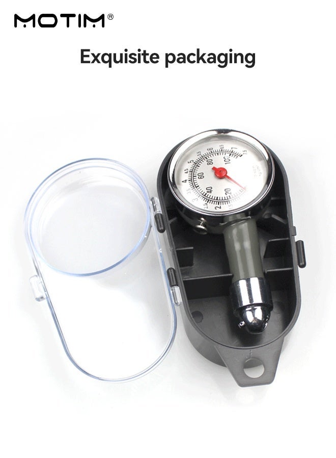 Motim Tire Air Pressure Gauge for Cars, Trucks, Motorcycles & Bicycles (0-100 PSI), Meter Tester with Deflation Button, High Accuration Tire Air Gauge for All Vehicles - Image 3