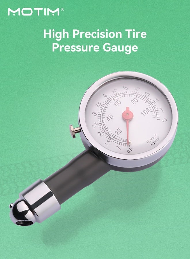 Motim Tire Air Pressure Gauge for Cars, Trucks, Motorcycles & Bicycles (0-100 PSI), Meter Tester with Deflation Button, High Accuration Tire Air Gauge for All Vehicles - Image 5