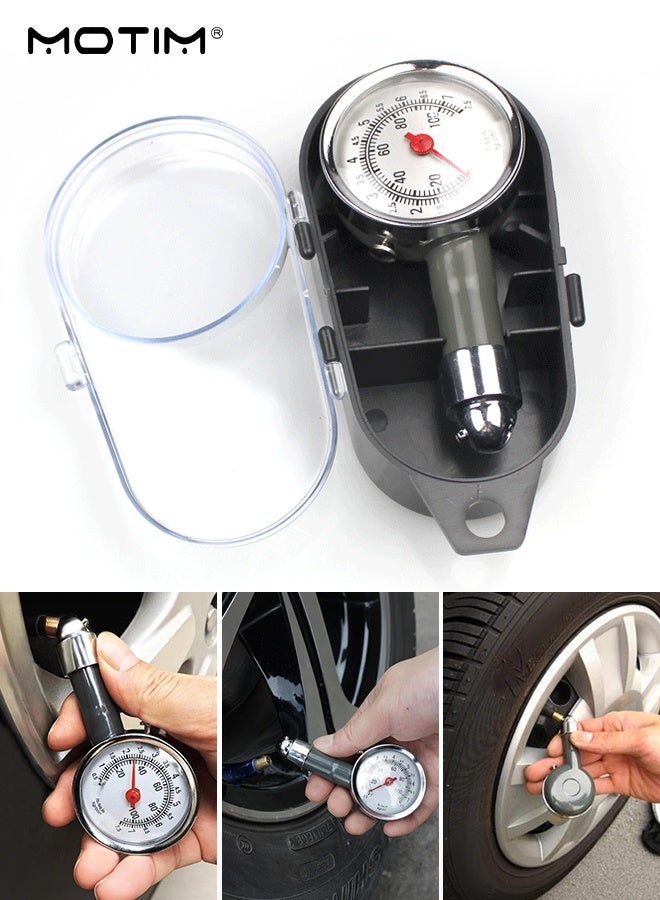 Motim Tire Air Pressure Gauge for Cars, Trucks, Motorcycles & Bicycles (0-100 PSI), Meter Tester with Deflation Button, High Accuration Tire Air Gauge for All Vehicles - Image 1