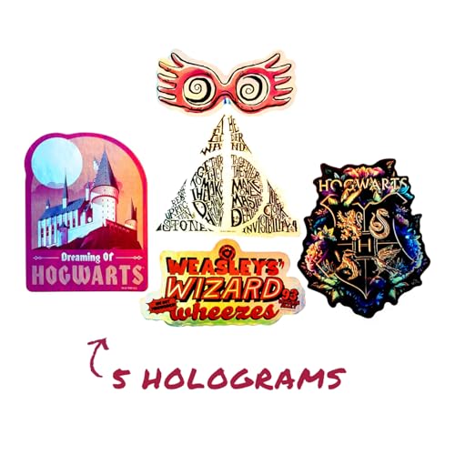 Conquest Journals Harry Potter Variety Vinyl Decals, Set of Unique Decal Stickers, 5 Holograms, Waterproof, UV & Scratch Resistant, Great for Gadgets, Officially Licensed (White Vinyl, 60-Pack) - Image 5