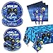 PIXHOTUL 81 Pcs Video Game Party Supplies 7th Birthday Video Game Party Decor Dinner Plates Napkins Video Game Tablecloth Forks Gaming Party Favors for Boy 7th Birthday Party Serves 20 - Image 2