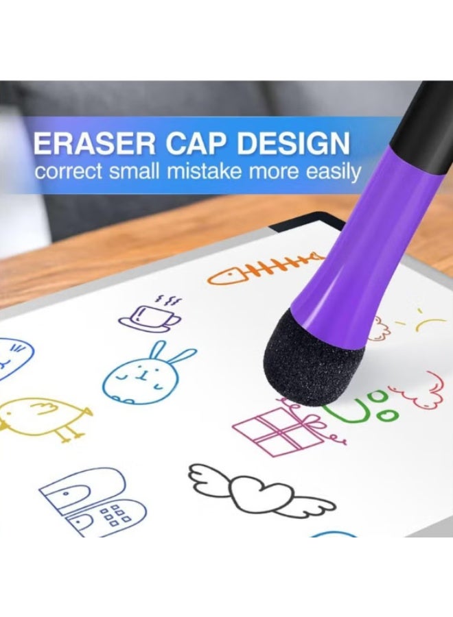 HPRT Magnetic Whiteboard Markers, 12 Colors Dry Erase Markers With Fine Tip And Eraser Cap, Erasable Writing Pens For Whiteboard, Glass, Metal And Ceramic Surfaces (12 Colors) - Image 3