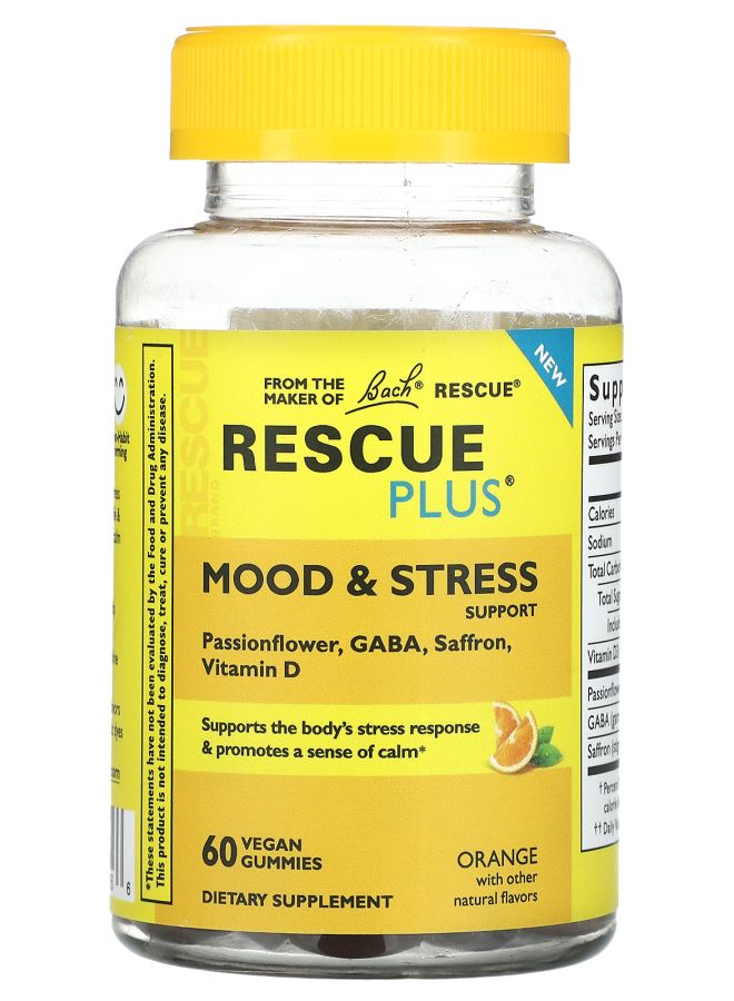 Bach Rescue Plus Mood & Stress Support Orange 60 Vegan Gummies