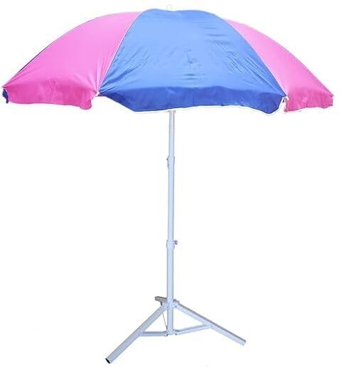 RAINPOPSON RAINPOPSON Outdoor Garden Umbrella With Stand Big Size Patio Garden Umbrella Blue Pink 7Ft  - Image 1